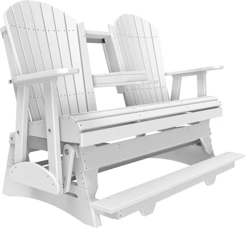 Vista 25 de LuxCraft Adirondack Balcony Glider - 5 pies con consola desplegable (Aruba en negro)