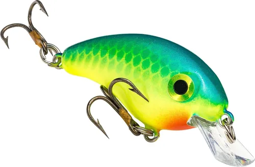 Vista 6 de Strike King Señuelo de pesca Bitsy Pond Minnow Crankbait, 3/32 oz, irresistible para los peces Chartreuse con espalda negra