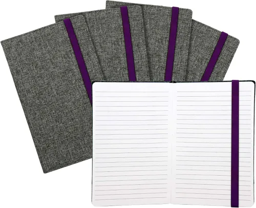 Vista 14 de Samsill, diario de escritura, cubierta de tapa dura, tamaño clásico, 5,25 pulgadas x 8,25 pulgadas, 120 hojas revestidas (240 páginas), negro