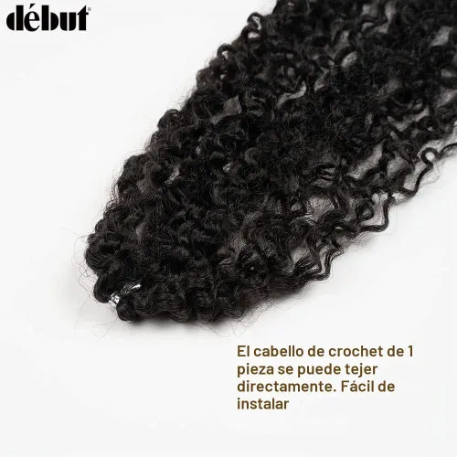 Vista 5 de 7 mechones de cabello sintético rizado tipo afro de 22, 24 y 26 pulgadas (7.76 oz) elaborado con fibra de alta temperatura. 1b