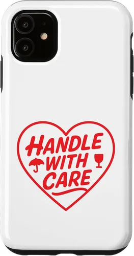 Vista 8 de Handle with Care - Cute Heart Warning Design Case for iPhone 17