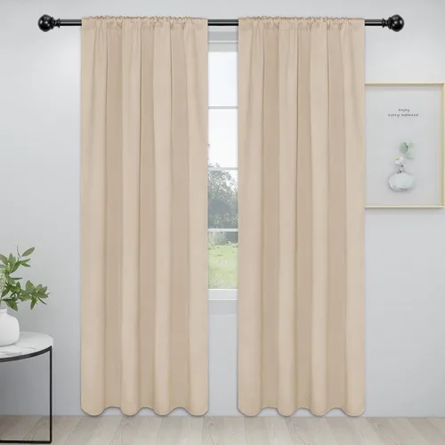 Vista 68 de Easy-Going - Cortinas opacas con bolsillo para varilla para dormitorio, cortinas de ventana para oscurecer la habitación para sala de estar
