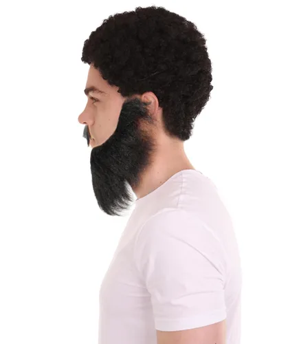 Vista 3 de HPO Pelo sintético para hombre, barba larga, cosplay, pelo facial