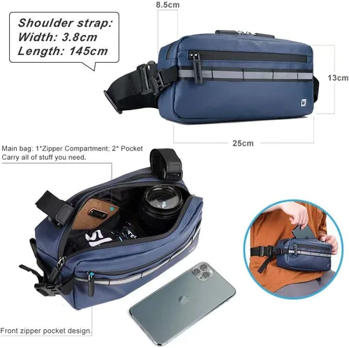 Vista 3 de Rhinowalk Bolso de manillar de bicicleta multifunción Bolsa frontal Bolsa de marco de bicicleta Bolsa de hombro impermeable Bolso de cintura