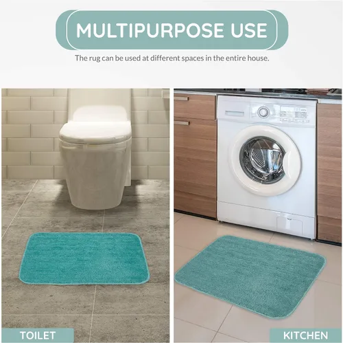 Vista 7 de RAJRANG - Alfombra de baño antideslizante para baño, 17 x 24 pulgadas, suave, absorbente, lavable, alfombra para puerta, decoración del hogar