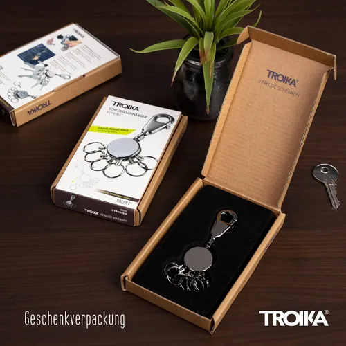 Vista 6 de TROIKA PATENTE – KYR60/GM – Llavero – Organizador de llaves, organización de llaves – Mosquetón – 6 anillos desmontables – no más caos en tu manojo