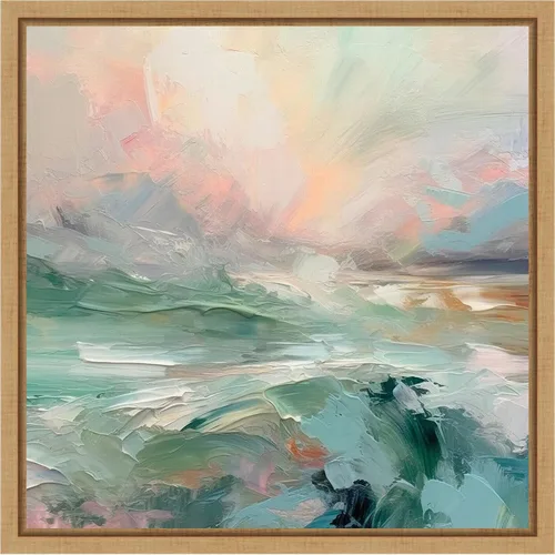 Vista 9 de Amanti Art Irena Orlov - Lienzo enmarcado para pared, 16 x 16 pulgadas, diseño de mañana rosa V, lienzo enmarcado para pared, obras de arte