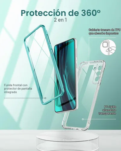 Vista 3 de SURITCH Funda transparente para Samsung Galaxy S21+ Plus de 6.7 pulgadas (solo protector de pantalla), [protector de pantalla integrado] carcasa