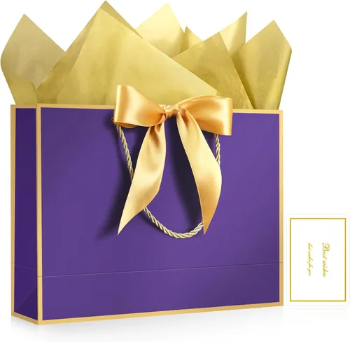 Vista 9 de JMANNI Bolsas de regalo, 3 piezas de tamaño mediano con cinta de lazo, bolsa de regalo de papel portátil, patrón de mármol, para cualquier ocasión