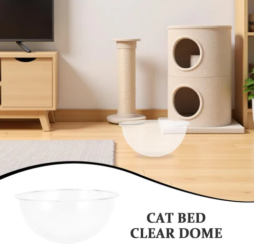 Vista 3 de Cubierta de cúpula acrílica para marco de escalada de gatos, accesorios transparentes para nido de cápsulas, 13.78 pulgadas para interiores, cama