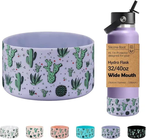 Vista 22 de WK IEASON Base protectora de silicona para botellas Hydro Flask de 12 a 24 onzas de ancho y boca estándar, funda antideslizante para accesorios de 2