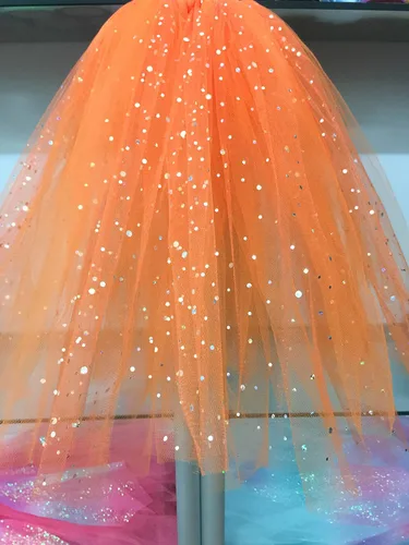 Vista 4 de Rollo de tul con lentejuelas con purpurina, decoración de boda, suministros de organza para fiestas de cumpleaños, carrete de tela, vestido tutú