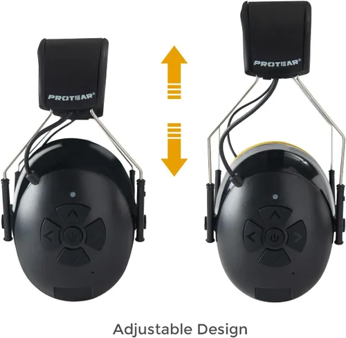 Vista 4 de Protección auditiva con Bluetooth, auriculares inalámbricos con cancelación de ruido 30 dB SNR, sin función de radio, orejeras de batería Batería