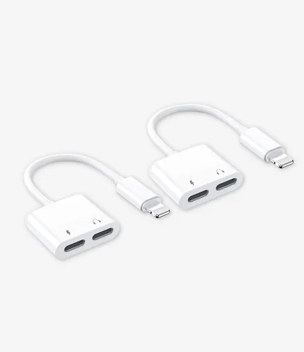 Vista 8 de Paquete de 2 adaptadores de conector para auriculares con certificación MFi de Apple, para cargar iPhone 7/8Plus/X/Xr/Xs/SE/11/12/Pro/Max/ipad