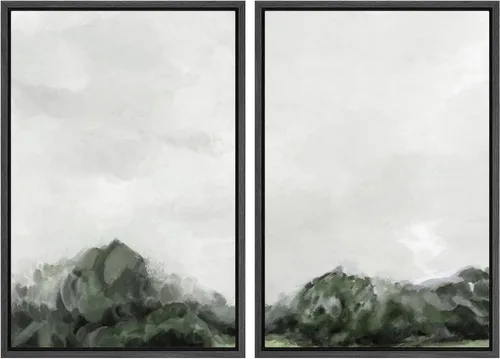 Vista 106 de MUDECOR Lienzo enmarcado para pared, bosque brumoso, reflejos, paisaje tranquilo, ilustraciones modernas, arte decorativo, bohemio, tranquilo/zen
