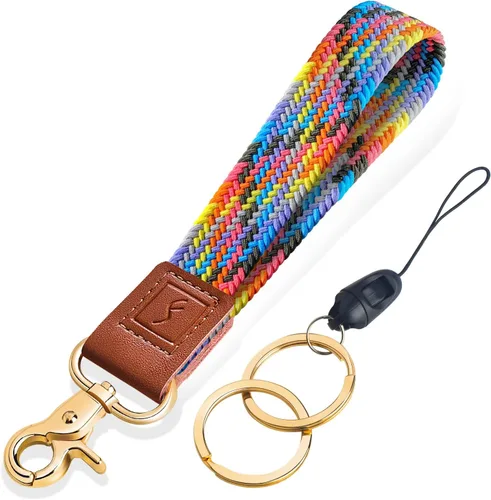 Vista 31 de Fishent Llavero de Muñeca Elástico, Cordones de Muñeca Trenzados Lindos para Llaves, Soporte de Llavero para Mujeres y Hombres, Correa de Muñeca