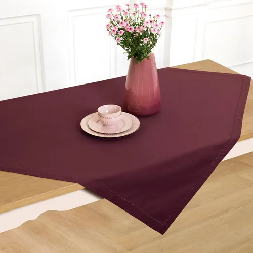 Vista 45 de Solino Home Mantel de lino de algodón, dobladillo blanco, 52 x 52 pulgadas