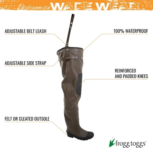 Vista 3 de FROGG TOGGS Botas de vadeo duraderas clásicas de 2 cadera para hombre Con tacos