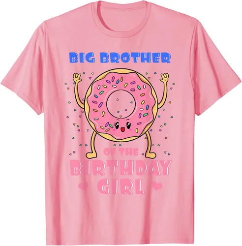 Vista 82 de Big Brother Of The Birthday Girl Donut Bday Party Bro Sib Camiseta, Negro, S