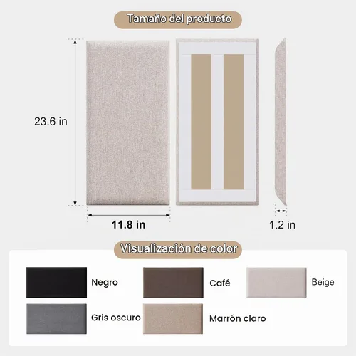 Vista 2 de Fromann Cabecera tapizada para montar en la pared para camas de tamaño Queen/TXL/King, cabecero autoadhesivo de 23.6 x 11.8 pulgadas, paneles