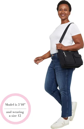 Vista 6 de Baggallini Modern Everywhere Bagg - Water-resistant Lightweight Hobo Crossbody Bag for Women - Easy-Access Phone Pocket