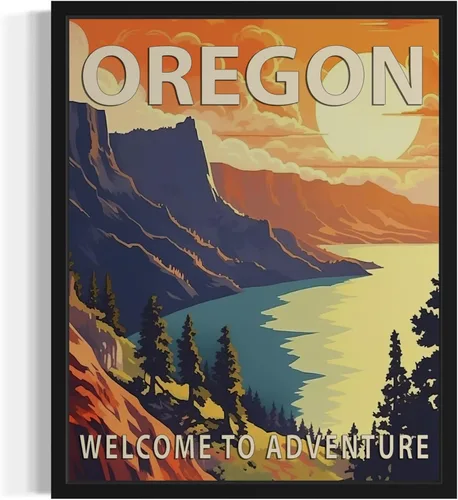 Vista 40 de Póster artístico de paisaje del estado de Alabama, decoración artística de paisaje retro de estados, pintura de montaña y paisaje de aventura
