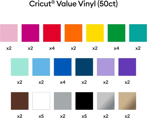 Vista 3 de Cricut Value - Muestra permanente de vinilo arcoíris (hojas de 12 x 12 pulgadas)