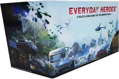 Vista 6 de Evil Genius Games Everyday Heroes: GM Screen - El juego de rol, accesorio de RPG Gamemaster, pantalla de 4 paneles, juegos de genio malvado