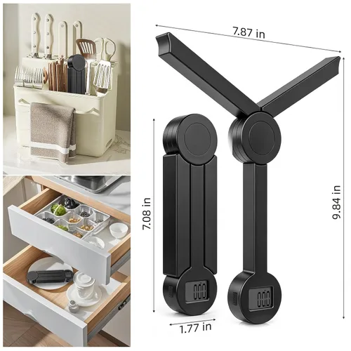 Vista 5 de Báscula plegable de alimentos, báscula digital de cocina, báscula portátil de alimentos para alimentos, mini báscula de bolsillo plegable de gramos