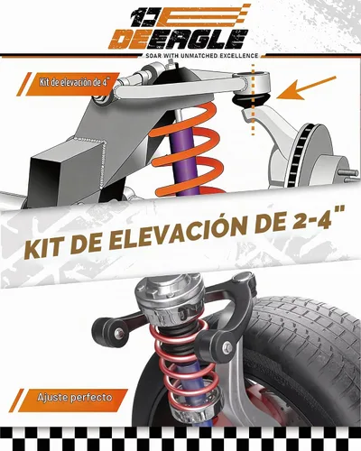 Vista 4 de DEEAGLE Brazos de control superiores F150 de 2-4 pulgadas, brazo de control delantero ajustable para F150 2004-2020, UCA con rótula engrasable