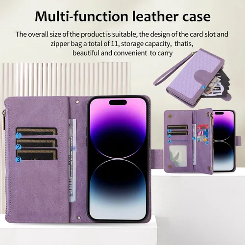 Vista 3 de Asuwish Funda de teléfono para iPhone 14 Pro Max de 6.7 pulgadas con protector de pantalla de vidrio templado y soporte para tarjeta