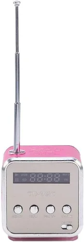 Vista 7 de Eboxer - Mini altavoz portátil con reproductor de música, radio FM, altavoz estéreo, soporte para tarjeta TF y disco U, diseño breve, mini altavoz