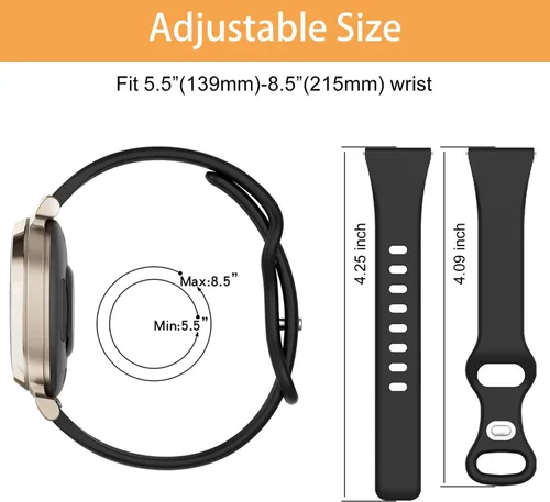Vista 4 de 3 Pack Slim Silicone Watch Bands Compatible with Garmin Lily 2,14mm Soft Thin Narrow Band Sport Replacement Wristband for Garmin Lily 2 / Lily 2