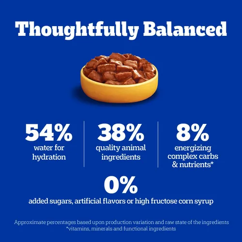 Vista 7 de Alimento húmedo para perros adultos Pedigree, trocittos de carne con salsa Beef in gravy, lean muscle support, 50%+ water for hydration, topper or