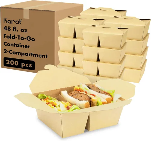 Vista 11 de Karat Paper to Go Boxes [30 oz - 450 ct] Resistente a fugas, microondas, resistentes a la grasa y apilables, color negro
