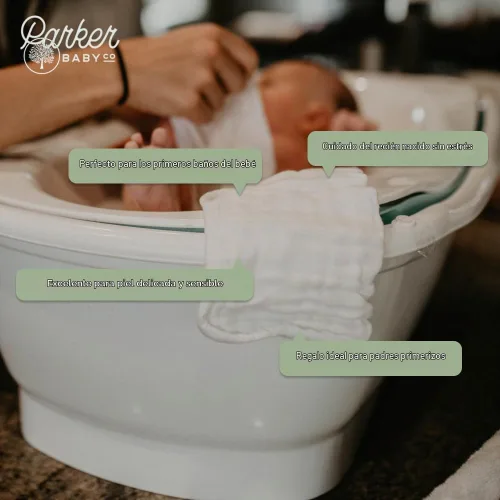 Vista 3 de Parker Baby Co. 100% algodón muselina bebé toallitas, 6-Pack Blanco