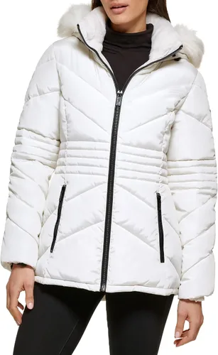 Vista 14 de GUESS Chaqueta acolchada de peso medio para mujer Cinturón negro.