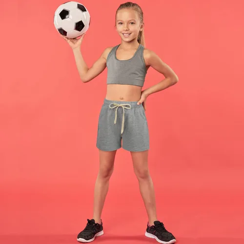 Vista 5 de Poroka Paquete de 5 pantalones cortos deportivos para niñas pantalones cortos de rendimiento activo para niños pantalones cortos deportivos