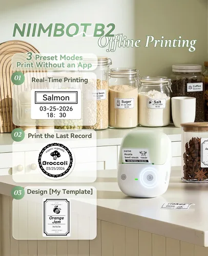 Vista 2 de NIIMBOT Máquina etiquetadora B2 con cinta para oficina en casa, verde