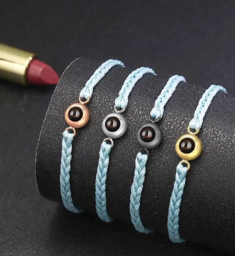 Vista 4 de Pulsera de fotos personalizada, pulsera con foto personalizada para mujeres y hombres, pulsera con imagen en el interior, regalos personalizados