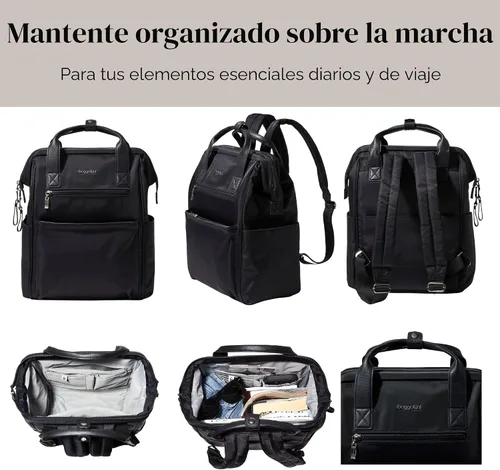 Vista 6 de Baggallini Mochila Soho para mujer, Negro, talla única