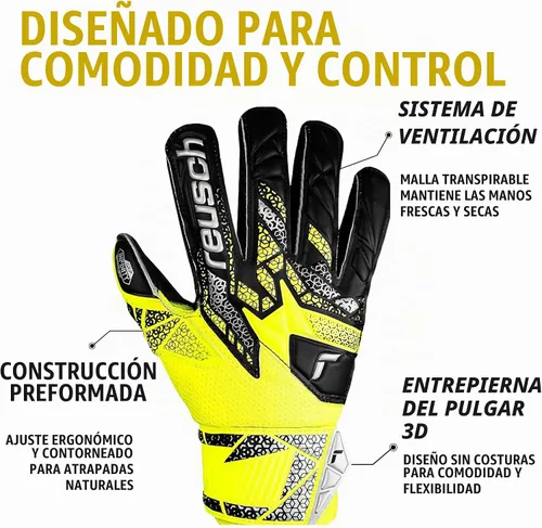 Vista 3 de Reusch Attrakt Infinity Finger Support Guantes de portero de fútbol junior Guantes de portero juvenil, Grip Infinity látex