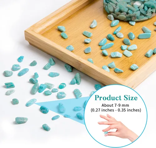 Vista 2 de QICQDRAM - Cristales naturales verdes de amazonita en volumen 0,9 lb/405g, piedras decorativas pequeñas en trozos para decoración del hogar y tanque