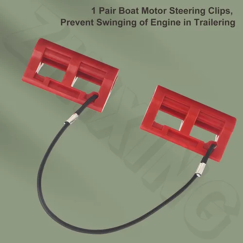 Vista 8 de Bloqueo de Dirección Hidráulica Fuera de Borda de 4" Steer Stop para Remolque/Transporte de Motor Fuera de Borda 1 Par Rojo