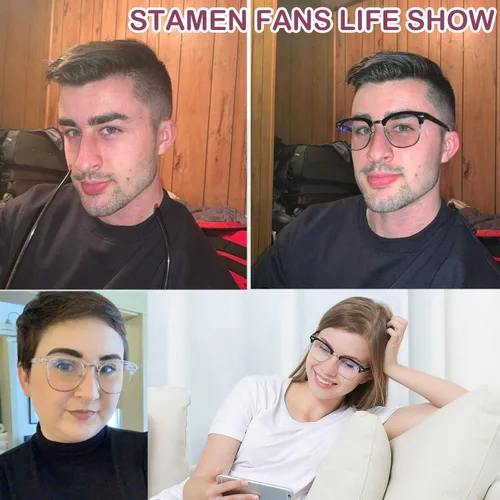 Vista 2 de Stamen Gafas de luz azul para mujeres y hombres, computadora/juegos/TV/teléfonos, lentes bloqueadores azules, antifatiga ocular y deslumbramiento UV