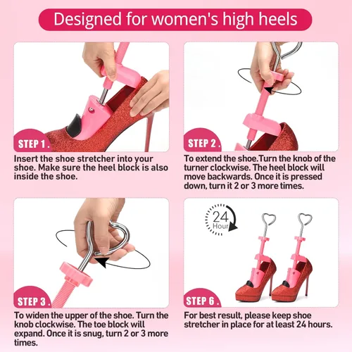 Vista 4 de RekTak Estirador de zapatos para mujer, para pies anchos, ampliador de zapatos de ancho ajustable, ampliador de zapatos para mujer