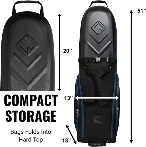 Vista 9 de CaddyDaddy Enforcer Golf Travel Bag Crush Resistant Hard Top Protection, New 18 Month Full Replacement Coverage, Durable Thick Nylon Wheels Lockable