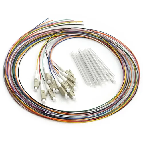 Vista 25 de 6 hilos multimodo OM1 62.5/125 ST-UPC fibra coleta, ST OM1 fibra óptica coleta, incluye 6 mangas de protección de fibra óptica de empalme de fusión