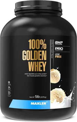 Vista 20 de Maxler Proteína de suero de leche 100% dorada, 0.94 onzas de proteína por porción, proteína de suero en polvo para antes del entrenamiento