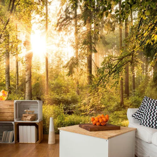 Vista 85 de artgeist Mural de pared premium Bosque púrpura, 79 x 55 pulgadas, papel tapiz no tejido, decoración de pared de vellón, impresión fotográfica